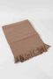 Fleecedecke 165x200cm beige flauschiges Polyester, Fransen
