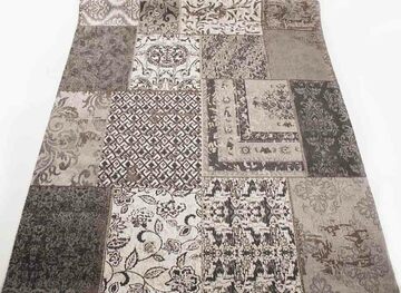 Teppich, 170x240cm, grau, Patchwork / Vintage, Baumwolle, XOdsgn